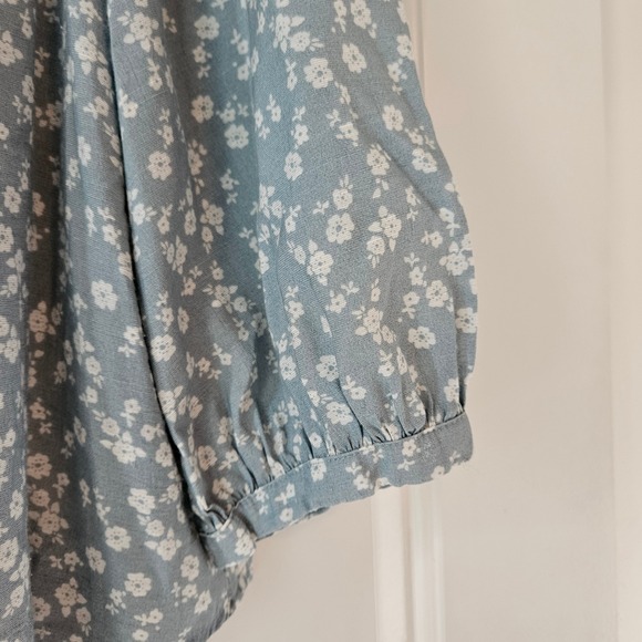 Lauren Conrad Long-Sleeve Blouse Shirt Floral Womens XL Peasant Ruffle Cottage - Picture 7 of 10